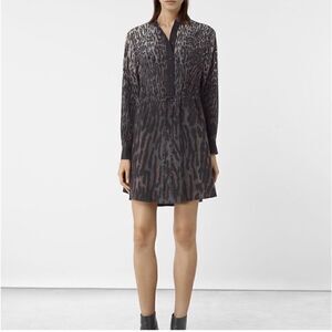 AllSaints Women's Sanko Sinai 100% Silk Dress Sz 0